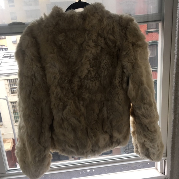 Vintage cream rabbit fur jacket with pockets - Picture 8 of 8